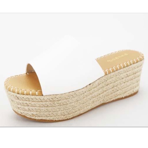 White espadrille slip on sandal - Picture 2 of 3